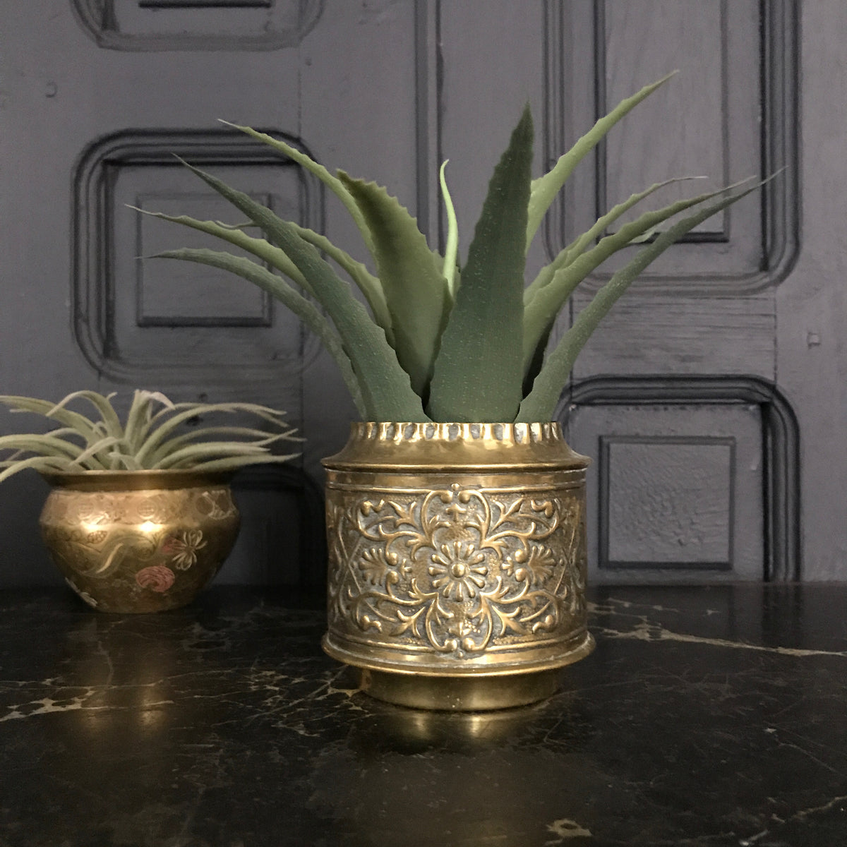 Vintage Decorative Brass Pot/Planter Mustard Vintage