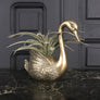 Mid Century Brass Swan Planter #A2