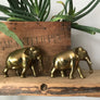 Mid Century Brass Pair of Elephants