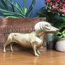 Vintage Mid Century Brass Dachshund