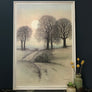 1960s Framed 'Trees' Picture