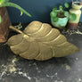 *Large* Vintage Heavy Brass Leaf Dish/Plate
