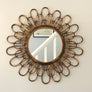 French Vintage Round Wicker/Rattan Mirror