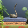 Petite Vintage Brass Swan
