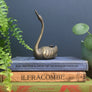 Petite Vintage Brass Swan