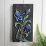 Mid Century Ceramic Flowers Wall Plaque #1