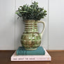 Large Vintage Green & Brown Stripe Jug