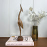 Mid Century Wooden Carved Crane - TALL