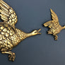 *EXTRA LARGE* Trio of Vintage Brass Flying Ducks