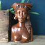 Vintage Teak Carved African Lady