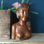 Vintage Teak Carved African Lady