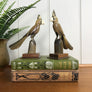 Mid Century Horn Carved Pair of Cockatoos
