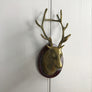 Mid Century Mounted Brass Deer Head #A1