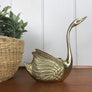 Vintage Brass Swan Planter - Large