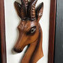 Mid Century 'Antelope' Ceramic framed Wall Plaque