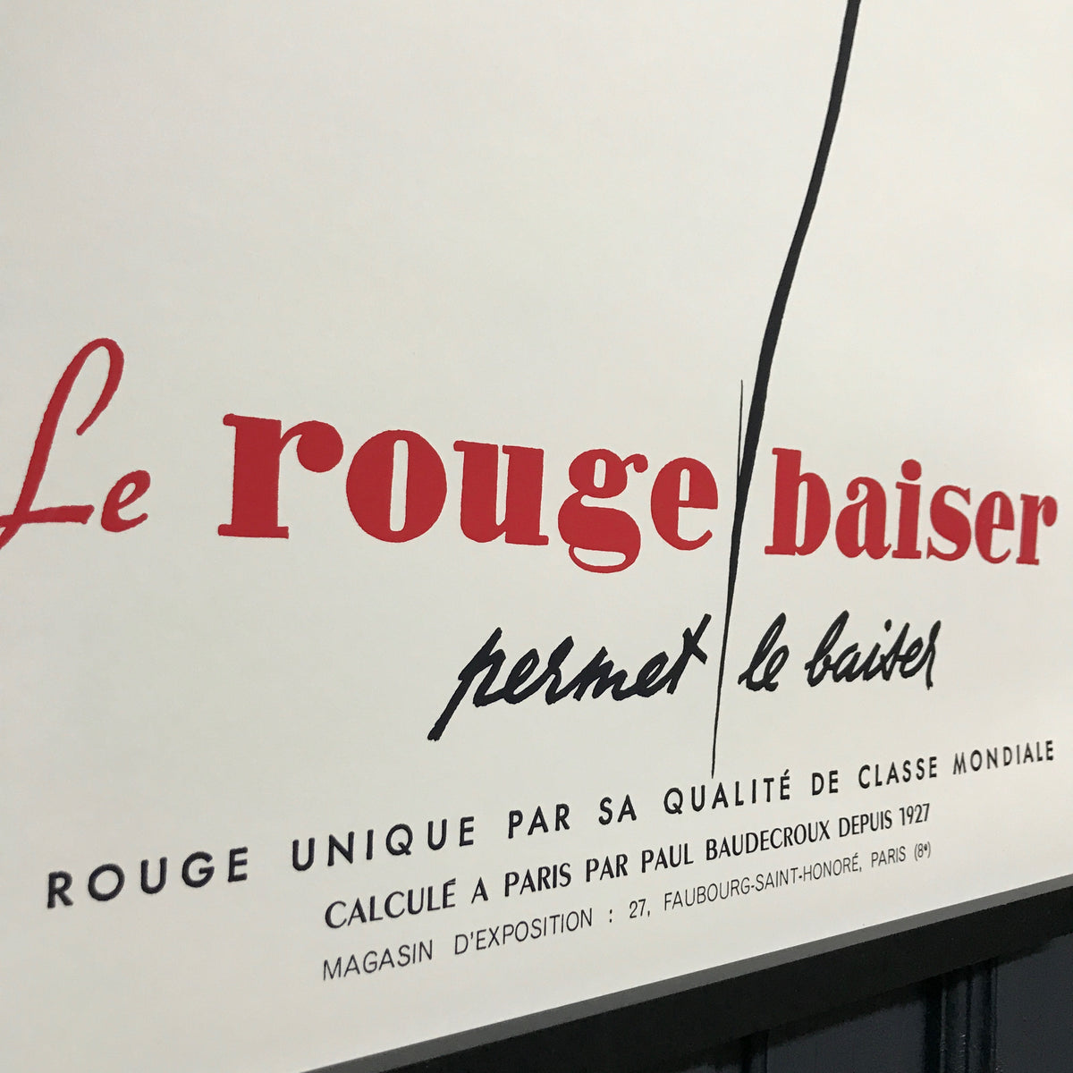 Le Rouge Baiser' Poster Print A2 – Mustard Vintage