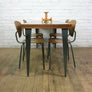 Large foundry steel leg vintage iroko industrial desk/table 1