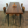 Large foundry steel leg vintage iroko industrial desk/table 1