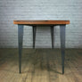 Large foundry steel leg vintage iroko industrial desk/table
