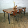 Large foundry steel leg vintage iroko industrial desk/table