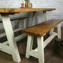 Reclaimed A-frame rustic bench (white)