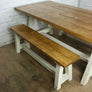 Reclaimed A-frame rustic bench (white)