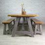 Reclaimed A-frame rustic trestle table - 190 x 90cm (grey)