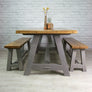 Reclaimed A-frame rustic trestle table - 190 x 90cm (grey)