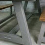 Reclaimed A-frame rustic trestle table - 190 x 90cm (grey)