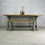 Reclaimed A-frame rustic trestle table - 190 x 90cm (grey)