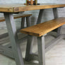 Reclaimed A-frame rustic trestle table - 190 x 90cm (grey)