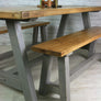 Reclaimed A-frame rustic trestle table - 190 x 90cm (grey)