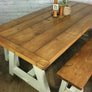 Reclaimed A-frame rustic trestle table - 190 x 90cm (white)