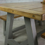 Reclaimed A-frame rustic trestle table - 190 x 90cm (grey)