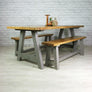 Reclaimed A-frame rustic trestle table - 190 x 90cm (grey)