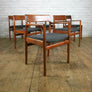 Vintage Extending Dining Table & Six Reupholstered Dining Chairs