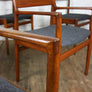 Vintage Extending Dining Table & Six Reupholstered Dining Chairs