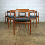 Vintage Extending Dining Table & Six Reupholstered Dining Chairs