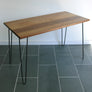 **Bespoke order for Adam** 'The Hairpin' Iroko Desk/Table with steel legs