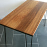 **Bespoke order for Adam** 'The Hairpin' Iroko Desk/Table with steel legs