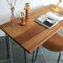 **Bespoke order for Adam** 'The Hairpin' Iroko Desk/Table with steel legs