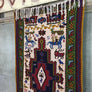 Vintage Hand Woven Aztec Rug / Runner / Tapestry / Wall Art
