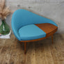 Mid Century Chippy Heath Curved Upholstered Telephone Seat - 2705i
