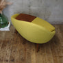 Chippy Heath Curved Upholstered Mustard Telephone Seat - 1205a