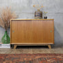 Mid Century Oak Media Cabinet Sideboard - 1202h