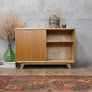 Mid Century Oak Media Cabinet Sideboard - 1202h