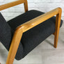 Mid century vintage upholstered armchair – one of a pair