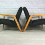 Mid century vintage upholstered armchair – two of a pair