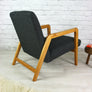 Mid century vintage upholstered armchair – one of a pair