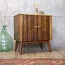Small / Petite Mid Century Walnut Cabinet - 0303b